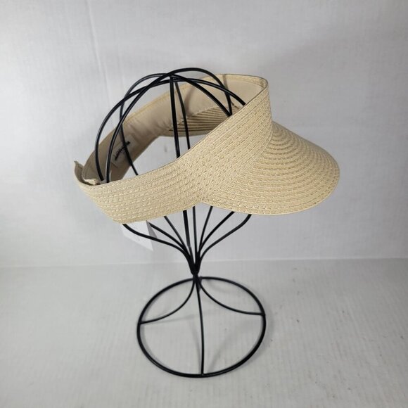 J.Crew Packable Straw Visor Velcro Closure Summer Resort Tennis Golf Hat OS - Picture 2 of 6